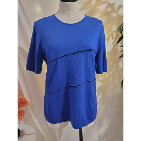 Vtg Bode 80s Wool Short Sleeve Lightweight Knit Sweater German Size 38 US M 10 - Picture 1 of 9